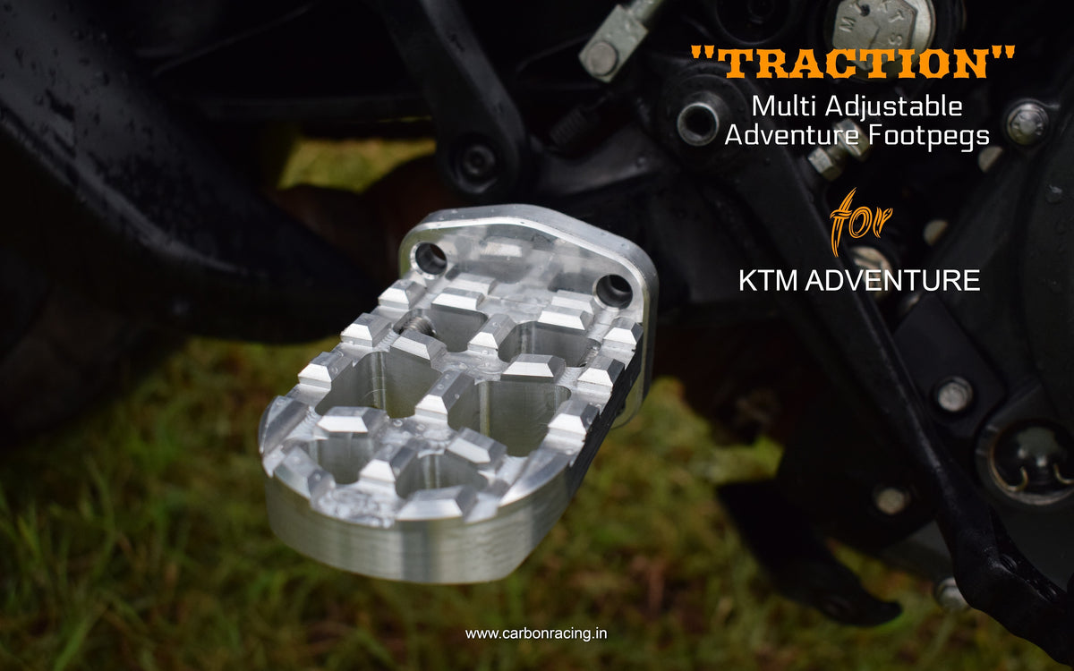 TRACTION Adjustable Adventure Footpegs CARBON RACING