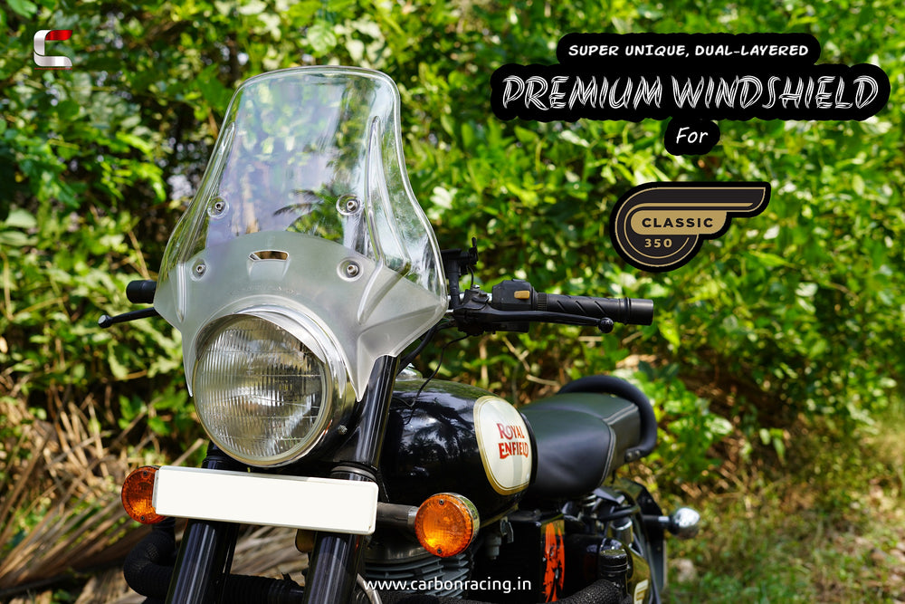 "WANDERER" - Premium Windshield for RE Classic/Standard/Bullet  - Clear