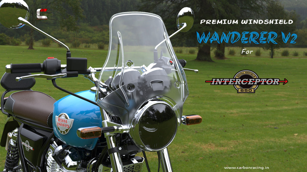 "WANDERER" - Premium Windshield for RE Interceptor 650 - Clear